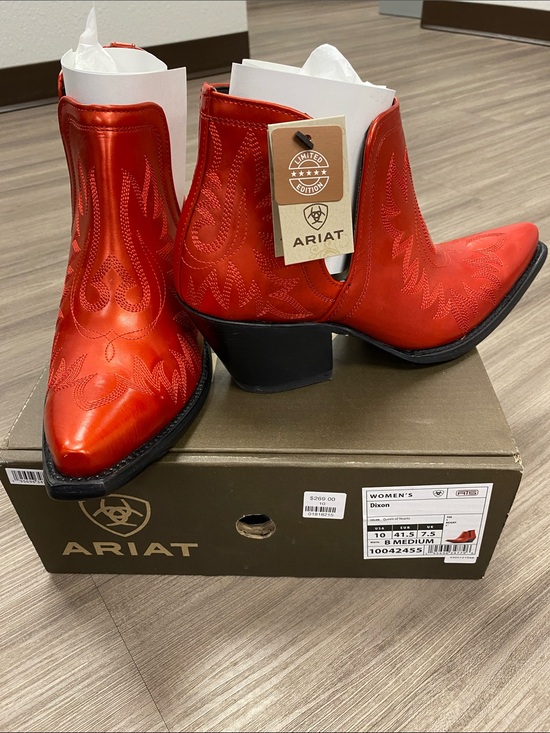 Ariat Shoes - Ariat Metallic Red Western Ankle Boots